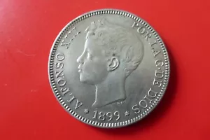 Espagne - 5 Pesetas Alphonse XIII 1899 TTB+/ SUP - Picture 1 of 3