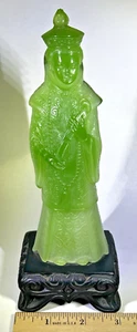Wony Italy Green Faux Jade Asian Female Figurine 8.5” Tall Mid Century Decor - Picture 1 of 15