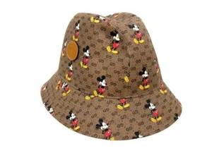 GUCCI HAT 602978 Mini GG DISNEY Mickey Mouse GG Supreme Brown Size M used 2505SM - Picture 1 of 9