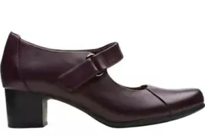Clarks UN DAMSON VIBE LADIES AUBERGINE LEATHER UK SIZE 4 D EU 37. - Picture 1 of 8
