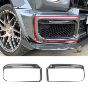 For Benz W464 G63 19-23 LED Light Carbon Fiber Front Bumper Grille Cover Trim - Picture 1 of 8