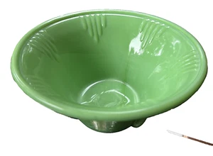 Akro Agate Green Swirl 340 Dart Slag Glass Bowl 6" - Picture 1 of 19