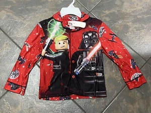 Lego Star Wars Boys Size 6 Polyester Flame Resistant Pajamas Shirt NWT Red - Picture 1 of 2