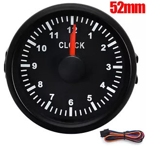52mm Waterproof Clock Gauge With Red LED Backlight for Marine Boat Car Truck ATV - Picture 1 of 15