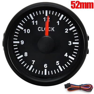 52mm Waterproof Clock Gauge With Red LED Backlight for Marine Boat Car Truck ATV - Image 1 of 4