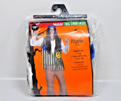 60s 70s HIPPIE COSTUME Adult Men's XL 40-42 Halloween Disco Party - Image 1 of 4