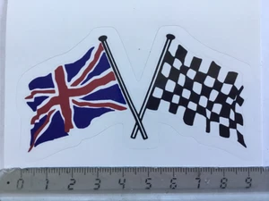 Sticker / Aufkleber, Flaggen -Union Jack + chequred flag  - Bild 1 von 1