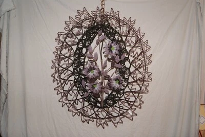 ancienne couronne funeraire en perle de verre cabinet de curiosité - Photo 1/4