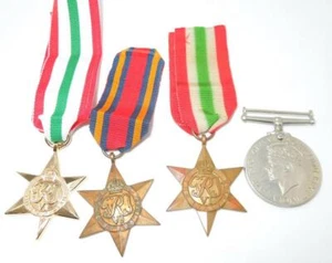 WWII UK United Kingdom British Army Italy & Burma Star War Medal Lot of 4 JJ - Picture 1 of 2