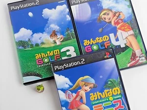 Lot 3 Set Sony Ps2 Minna No Golf 3 4 Tennis Sony Play Station 2 Japan NTSC - Picture 1 of 12