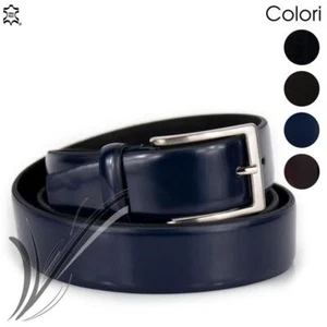 Cintura uomo elegante da cerimonia nera blu bordeaux cinta vera pelle per abiti - Foto 1 di 20
