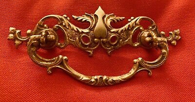 Antique Ornate Hardware Brass French Provincial Victorian Drawer Pull 3 Centers • 79.95£