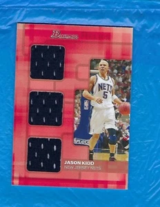 JASON KIDD 2007-08 BOWMAN DRAFT PICKS & STARS TRIPLE RELIC #6/25 NEW JERSEY NETS - Picture 1 of 2