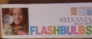 Vintage Sylvania Blue Dot Flashbirnen・10 Press 25B Blue Bulbs・OVP - Bild 1 von 2