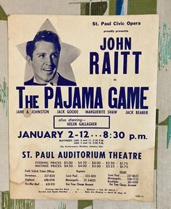 The Pajama Game John Raitt Poster 1964 Minnesota - Picture 1 of 2