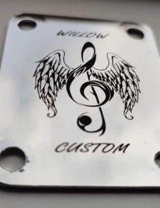 Personalised Custom Laser Engraved Guitar Neck Plate, great custom logo gift  - Picture 1 of 23