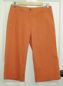 Larry Levine Orange Capri Pants Womens Size 4 30x18 Cuffed Stretch 123-25660 - Picture 1 of 4
