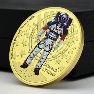 Donald Trump Metal Dorado Artesanía Medalla Desafío Presidente de Estados Unidos Moneda Recuerdo - Imagen 1 de 12