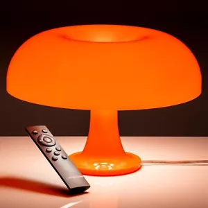 Lámpara Seta Naranja - Lámpara de Mesa Retro Nesso con Mando a Distancia Que Funciona Hasta 65... - Imagen 1 de 9