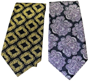 Corbata retro vintage x2 Boston Continental Series años 60-70 Bohemian Rhapsody Paisley - Imagen 1 de 24