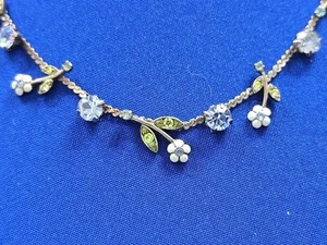Gorgeous Delicat Silver Dainty Light Blue Flowers Rhinestone Choker 14"- 16" - Picture 1 of 5