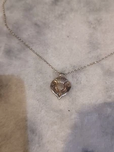Ciondolo Cardo Scozzese Argento Sterling Massiccio 925 Punzonato Non Rottami - Foto 1 di 4