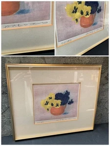 Quadro Yako Ito incisione in rame autografato ed.91/150 Pansy incorniciato - Foto 1 di 10