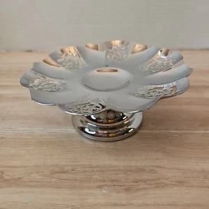 Vintage Intricate And Decorative Candy Dish Made Of Chrome - Picture 1 of 8