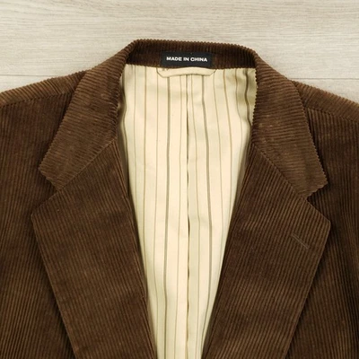 Blazer Statements Pana Para Hombre Talla 50L Marrón Algodón Dos Botones Ventilación Única Foto 1 de 4