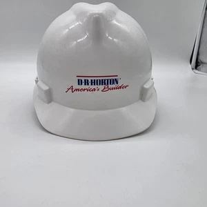 MSA V-Gard White Hard Hat Medium D.R. Horton Logo Adjustable Safety Helmet - Picture 1 of 8