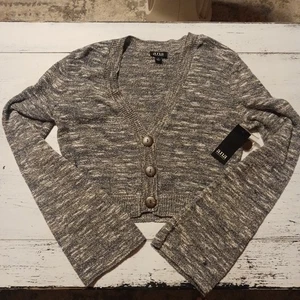 A.N.A. A new Approach Women's Cropped Cardigan V-neck Navy Sweater Soft NWT - Picture 1 of 7