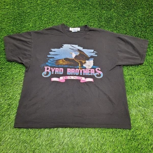 Vintage 90s Byrd Brothers Band Shirt 2XL 25x26 Black Eagle - Picture 1 of 14