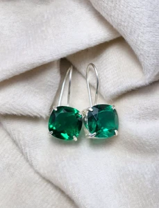 Grüner Turmalin Stein in 925 Sterling Silber Ohrringe Heilung Elegant Schmuck - Bild 1 von 6