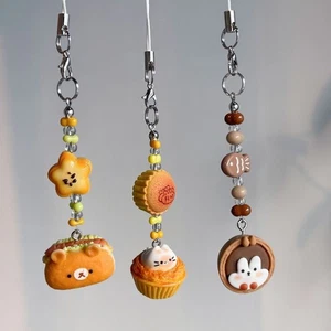 Fashion Biscuit Hamburger Keychain Couple Keychain Bag Phone Accessories - Picture 1 of 10