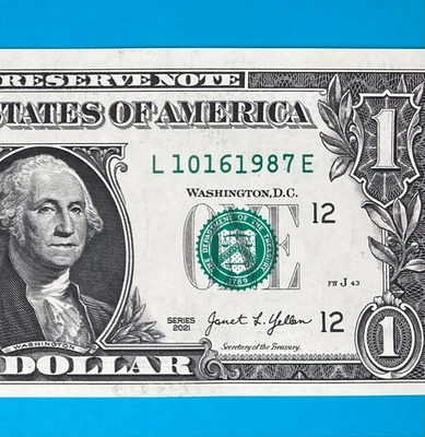October 16, 1987 (L 10161987 E) BIRTHDAY Note $1 One Dollar Bill *AU* - Image 1 of 4