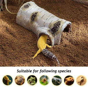 Pet Artificial Birch Log Bearded Dragon Hide Cave Reptile Hideout Cave ## - Picture 1 of 23
