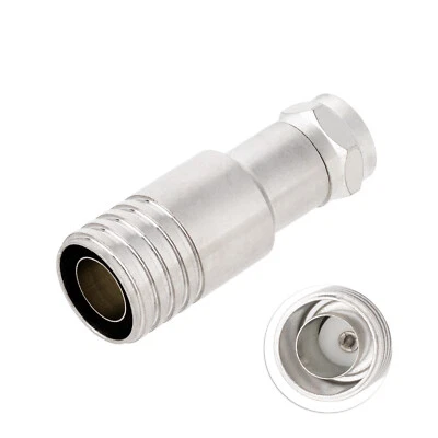 2pcs F-Type Crimp Male Plug for RG11 coax cable straight RF Connector Adapter - Image 1 of 4