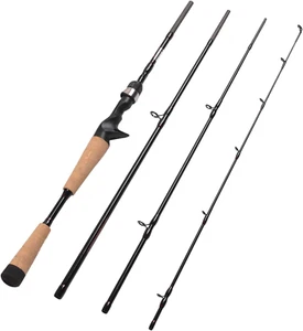 4 Pieces Travel Casting Rod Carbon Baitcasting Fishing Rod Portable Fishing Rod - Picture 1 of 8