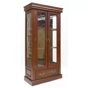Solid Mahogany Wood Book Case With 2 Drawers & 3 Shelves Antique Design - Picture 1 of 5