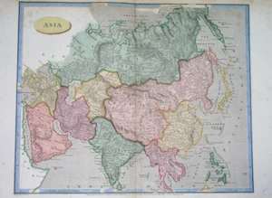 1808 ORIGINAL MAP ASIA CHINA PERSIA INDIA ARABIA KOREA THAILAND PHILIPPINES OMAN - Picture 1 of 8
