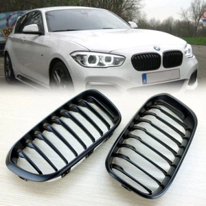 Matte Black Front Grill FOR BMW Facelift F20 F21 LCI 2015+ 5D 3D 118i 120i M135i - Picture 1 of 7