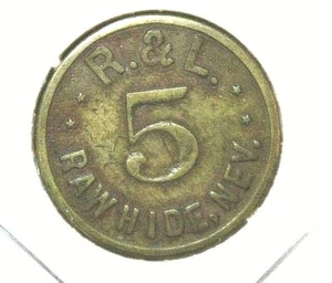 Token redondo Rawhide Nevada R. & L. 5 latón 21 mm - Imagen 1 de 2