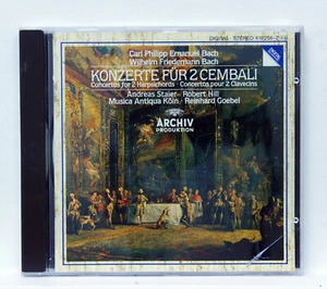 STAIER, HILL - CPE & WF BACH 2 harpsichord concertos - ARCHIV CD full silver NM - Picture 1 of 2
