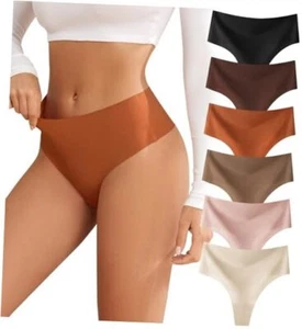 Thongs for Womens High Waisted Seamless for Women Underwear Sexy Medium 6 Packs - Picture 1 of 7