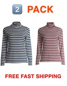PAQUETE DE 2 CAMISAS PEQUEÑAS 4-6 Cuello de Tortuga Mangas Largas Prendas para el torso liso Informal-Elegante - Imagen 1 de 12