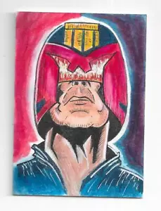 Judge Dredd gegenüberstehender FARBE Skizzenkarte - Bild 1 von 2