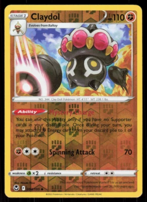 Claydol 094/195 Reverse Holo 2022 Pokemon Silver Tempest LP - Image 1 of 2