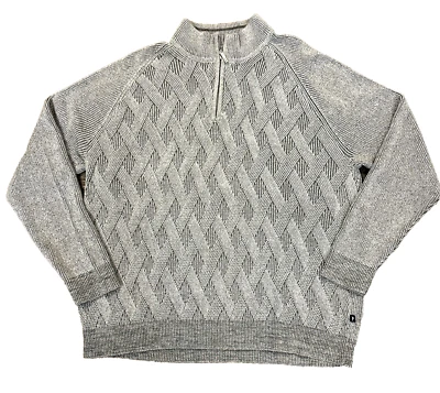 Tommy Bahama Suéter Para Hombres XXL 1/4 Cremallera Pullover Gris Napa Ridge Algodón Jacquard Foto 1 de 4