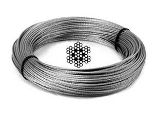 316 grade s/s wire trace 100mtr roll 7x7 49 strand 0.8mm DIA - Picture 1 of 9