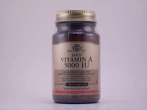 Solgar Dry Vitamin A 5000 IU 100 Tablets - Picture 1 of 2